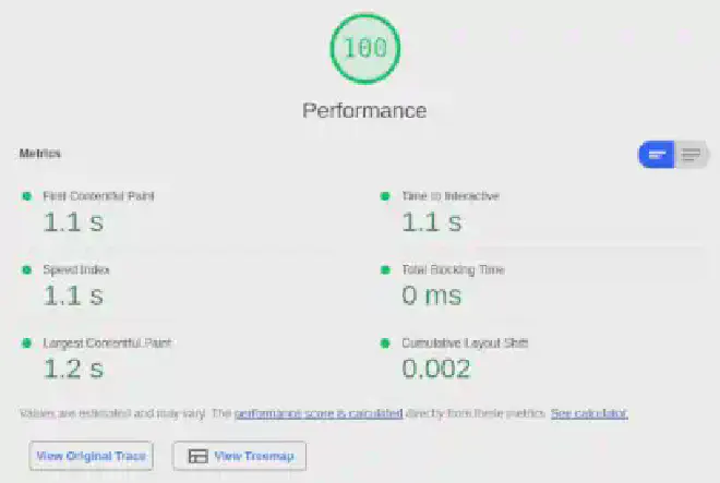 Lighthouse performances results